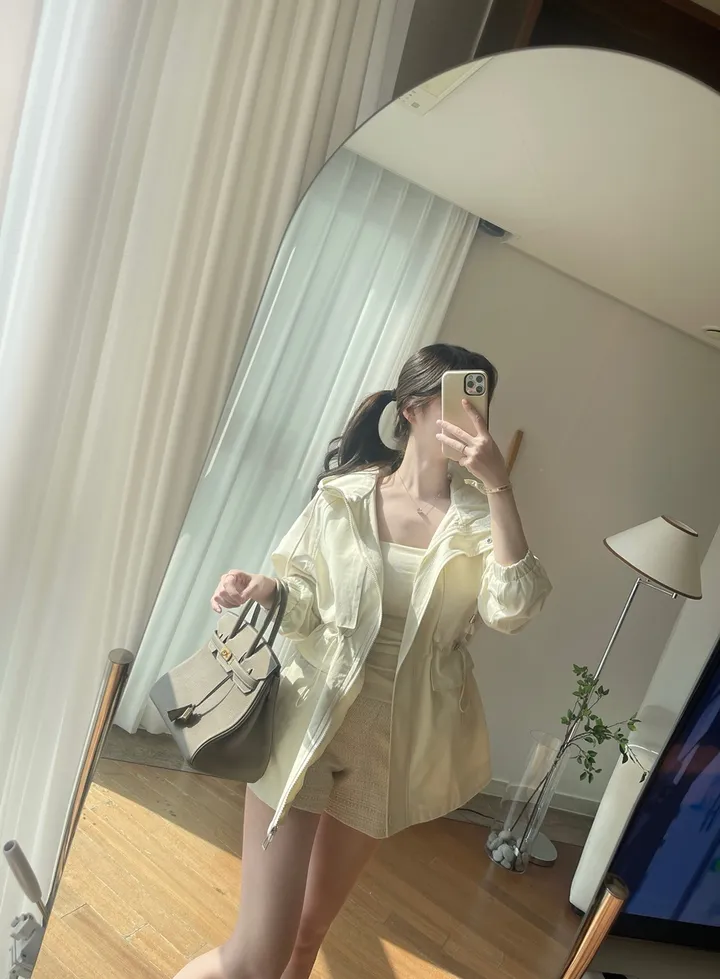 [신상💛핏보장]몽 스트링 후드 숏 루즈핏 야상 집업 자켓 상세 이미지 16