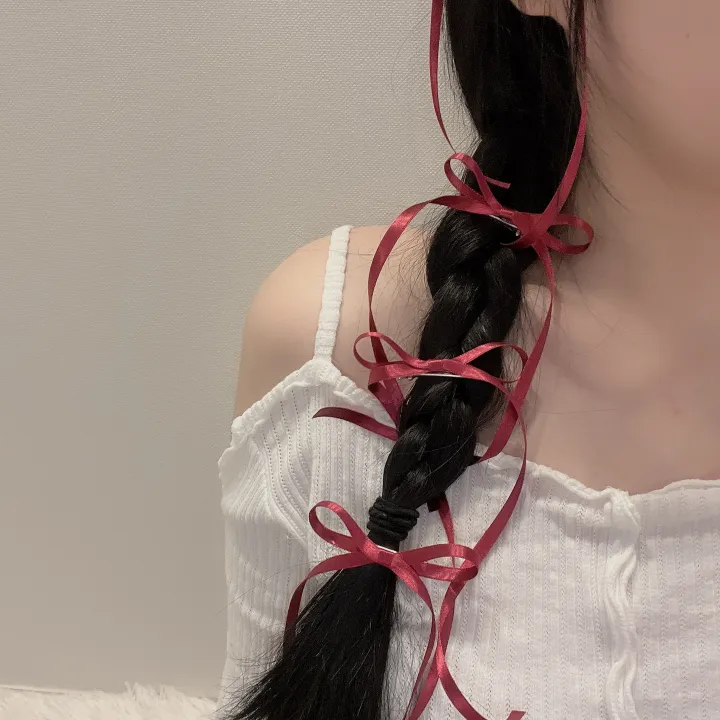 당일🎀/+색상추가/최저가 [자체제작/2,4,6p] 새틴 롱리본핀 7color / 헤어핀 머리핀 집게핀 리본 발레코어 공주 체육대회 워터밤 뉴진스 제니 우정 커플 포인트 z005 상세 이미지 29