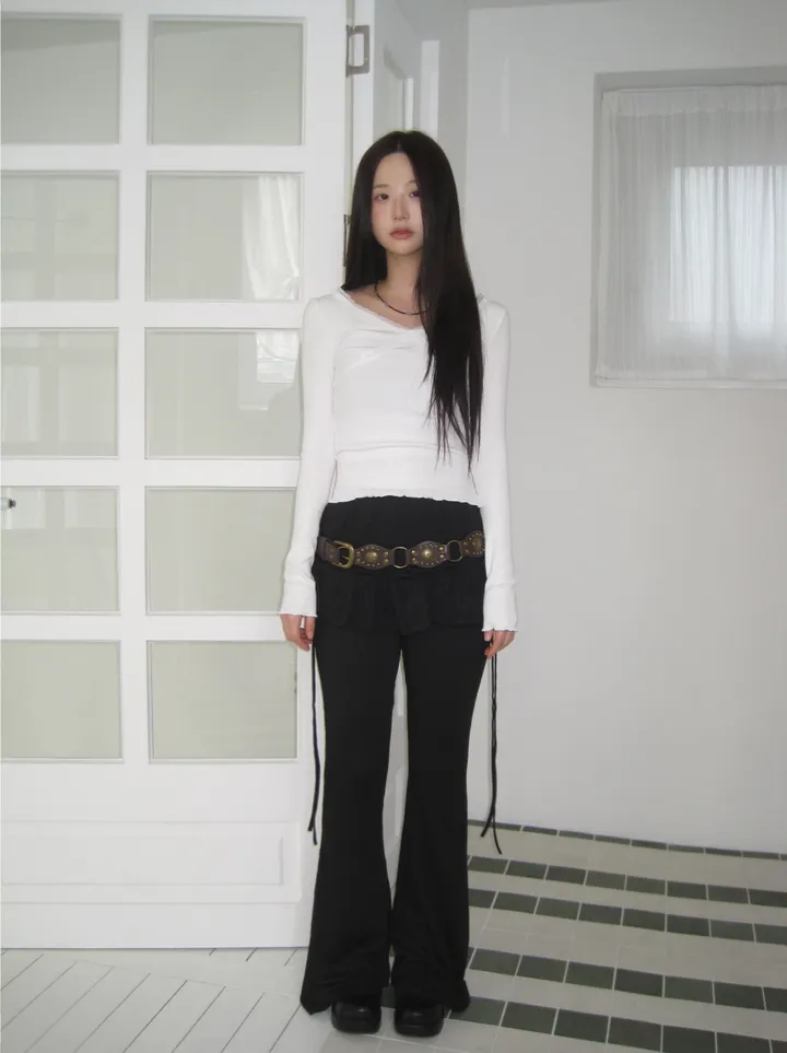 긴팔 티셔츠 모델 착용 이미지-S1L33