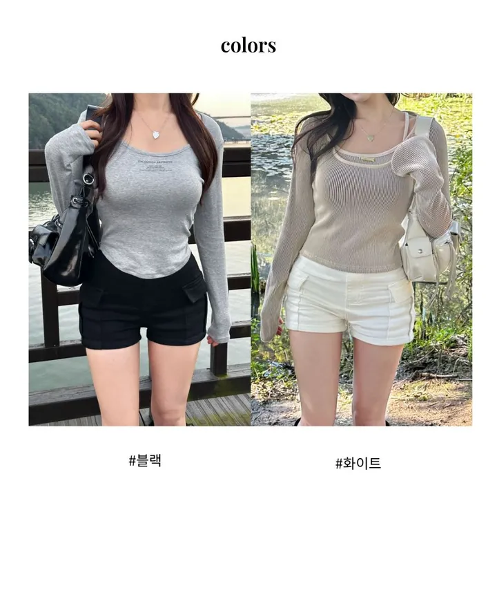 [무보정영상핏확인❤️‍🔥] 골반뽕 하이웨스트 카고숏pt 상세 이미지 10