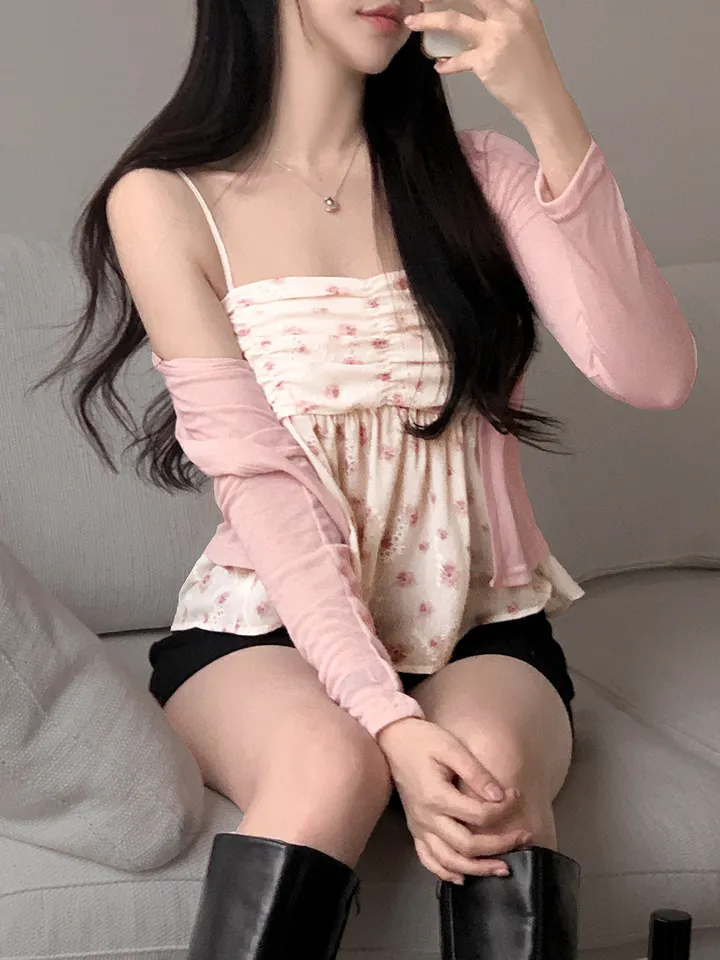 [나시+가디건세트] best 💘 히핑 cardigan + 플라워프릴나시 blouse set 상세 이미지 18