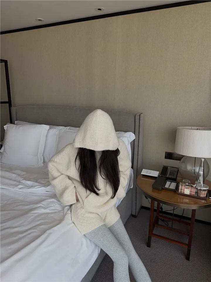 포근 부클 후드 니트 팬츠 세트 상세 이미지 10