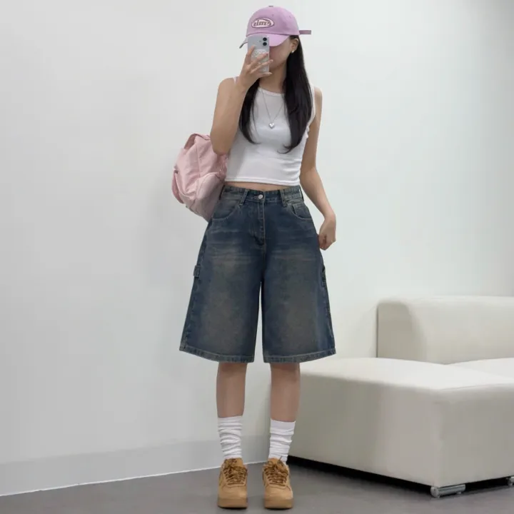 [카펜더버뮤다🐰/숏&롱/~2XL] 아일렛 카펜더 5부 7부 버뮤다 데님 숏팬츠 여름반바지 기장선택 남녀공용 하체커버 빅사이즈 (5Col) 상세 이미지 39