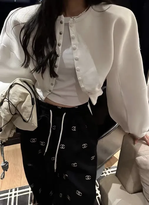 ((고퀄*꼭사템)) 네오플렌 컬러 패치 퍼프 자켓 아우터 외투 스판 루즈핏 오버핏 상세 이미지 11