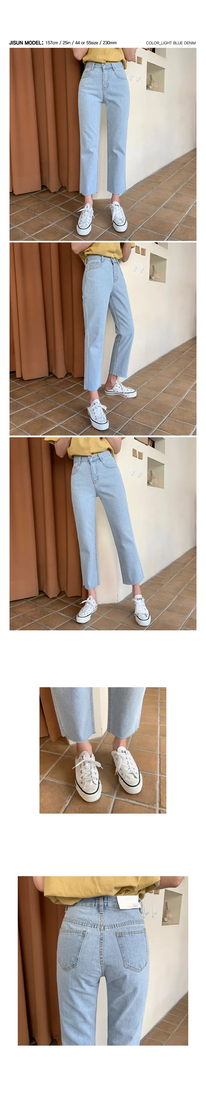 '당일발송'[landmade]인생핏키작녀썸머데님일자팬츠 (2color)'S-XL사이즈' 상세 이미지 2