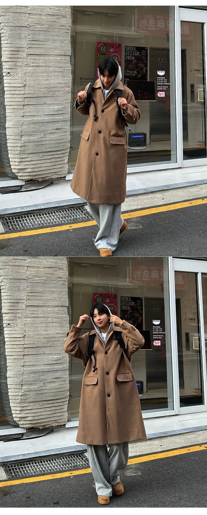 남자 빅스 오버핏 겨울 나그랑 발마칸 울 코트 상세 이미지 31