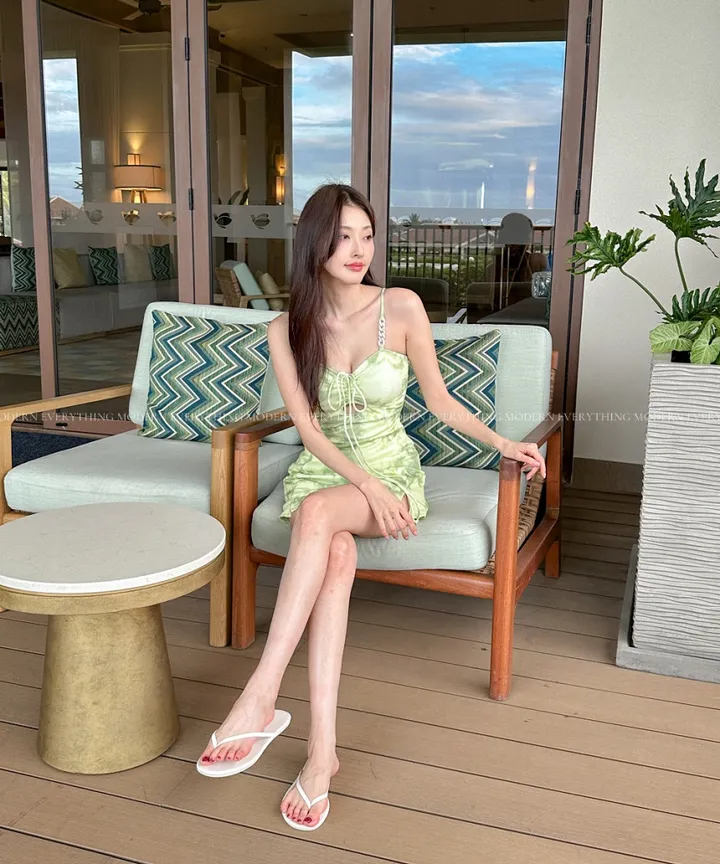 💚어디서샀어?/M-XL 나염 트임 원피스 비키니 모노키니 휴양지 호캉스 호텔 유교걸 빅사이즈 커버업 치마 스커트 수영복 상세 이미지 55