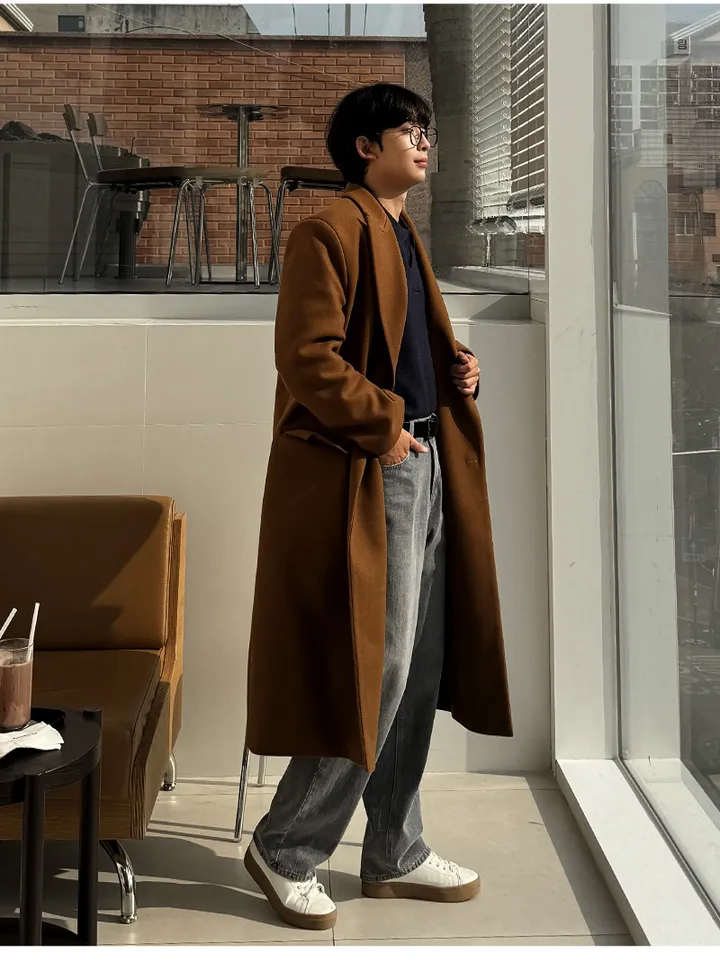 [2컬러][프리미엄]필링 남자 필립 브랜드 퀄리티 더블 울 코트 상세 이미지 2