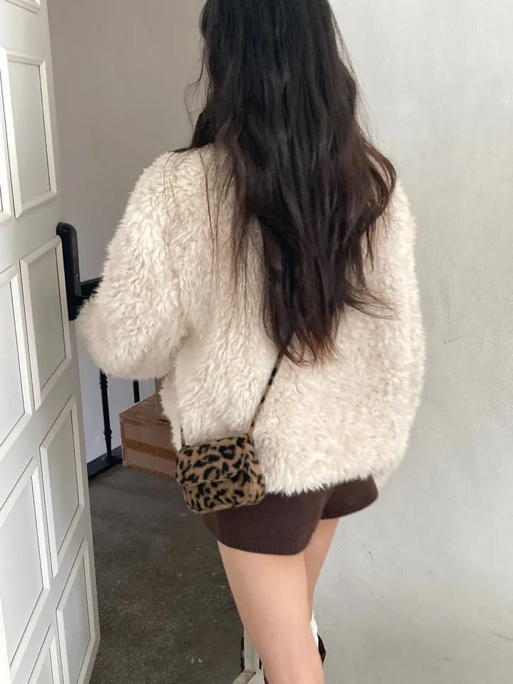 [leopard🖤/데일리 필수템!]루루 레오파드 피치 기모 호피 퍼 겨울 미니백 상세 이미지 13