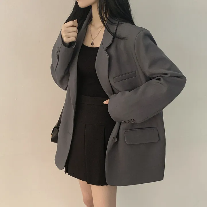 [봄ver/리얼오버핏] 고퀄! 모던 박시 데일리 투버튼 사이드포켓 싱글자켓 오피스룩 하객룩 데이트룩 빅사이즈 상세 이미지 23