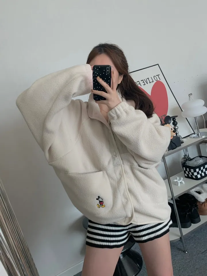 [🌠디즈니정품💭/남녀공용❤️/도링룩단독🤸] 미키 후리스 점퍼 미키마우스 캐릭터 뽀글이 집업 잠바 겨울 아우터 (3color) 상세 이미지 27