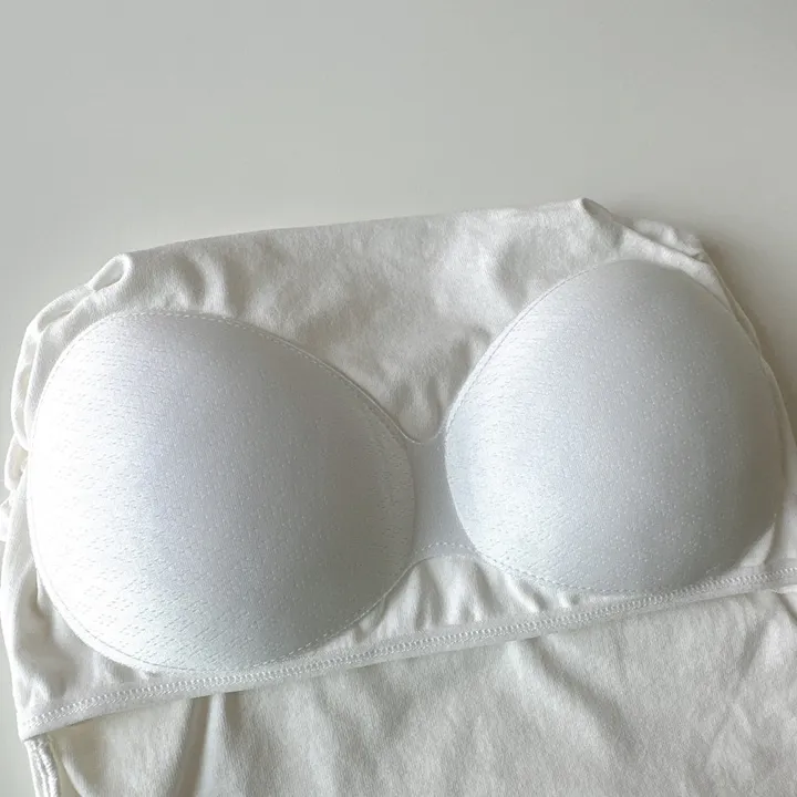👍2장할인👍캡내장 코튼 셔링 끈나시 크롭 브라탑 나시 브라캡나시 패드 일체형 슬리브리스 노브라 이너 여름 속옷 상세 이미지 25