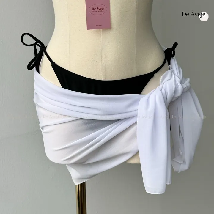 비키니 랩 스커트 치마 커버업 쉬폰 사각 4color 상세 이미지 12