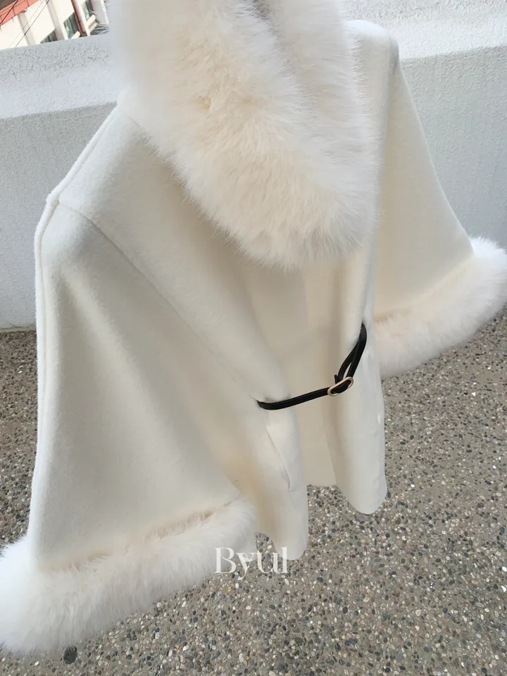 ❤주문폭주❤캐시 폭스퍼 케이프 코트(퍼 탈부착) 상세 이미지 39