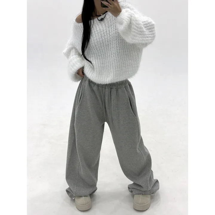 ❤️‍🔥누적판매8,000 돌파 기념❤️‍🔥[UNISEX/기모 ver.🤧/소장추천!]럽 올 컬러 와이드 스트링 트레이닝 팬츠(5color) 상세 이미지 80