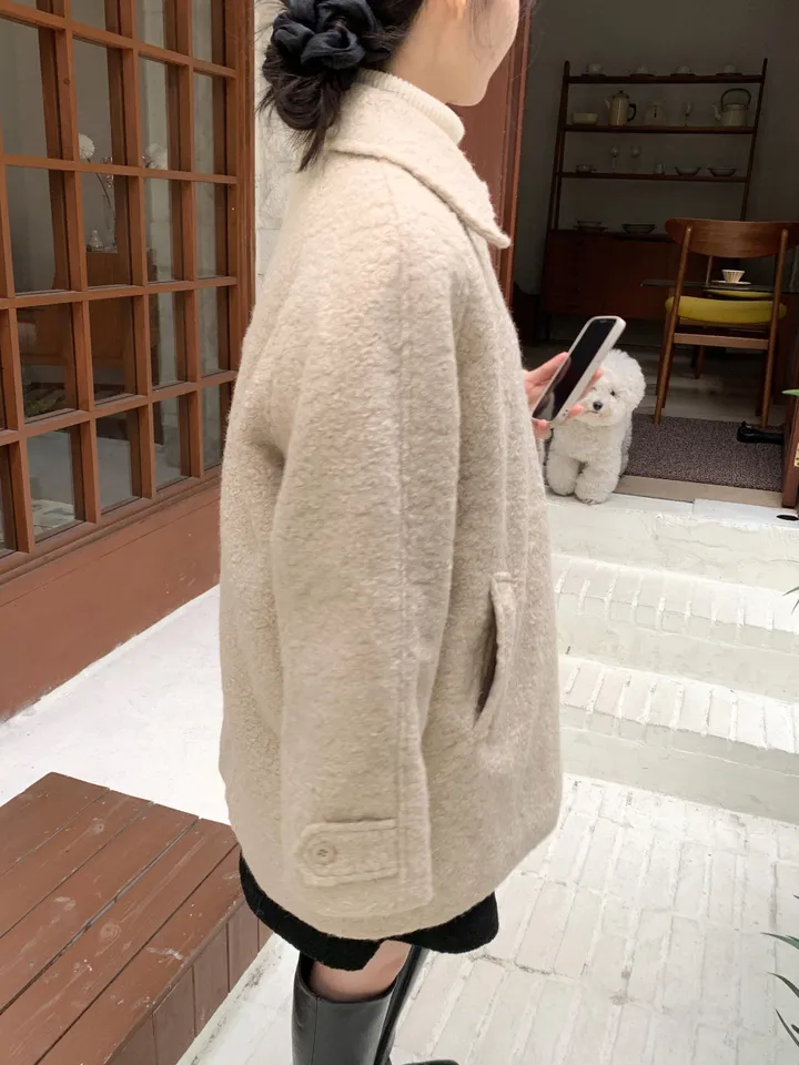 [안감누빔]테이퍼 부클 하프코트*베이지 당일발송 상세 이미지 42