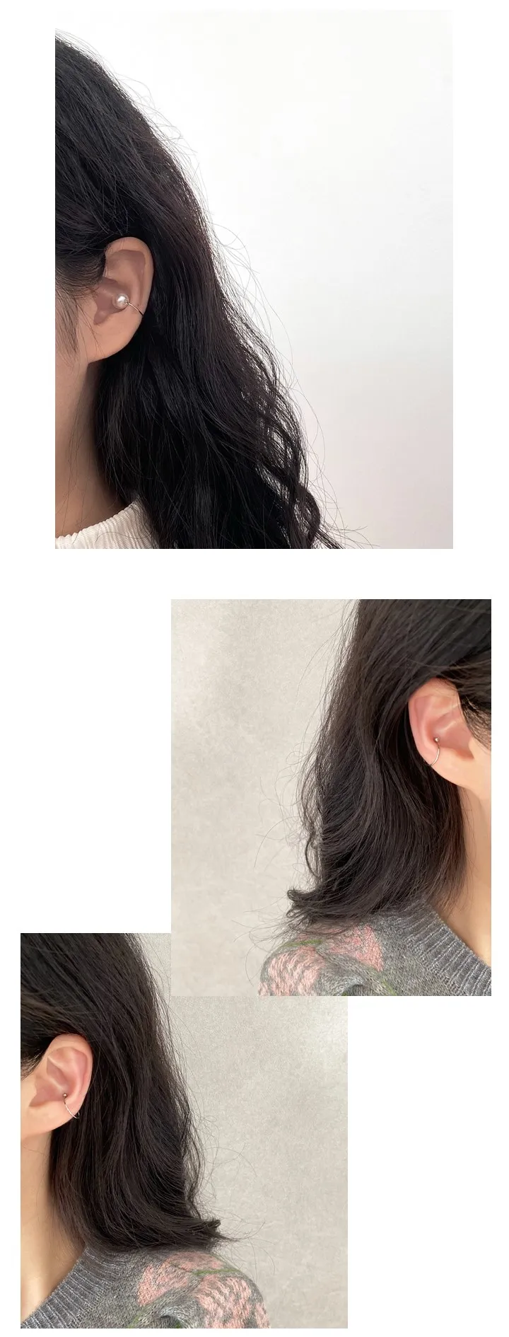 [당일발송][이어커프] two-way earcuff /투웨이 진주 심플 볼드 실버 골드 링 귀찌 이너컨츠 서브 귀걸이 상세 이미지 9