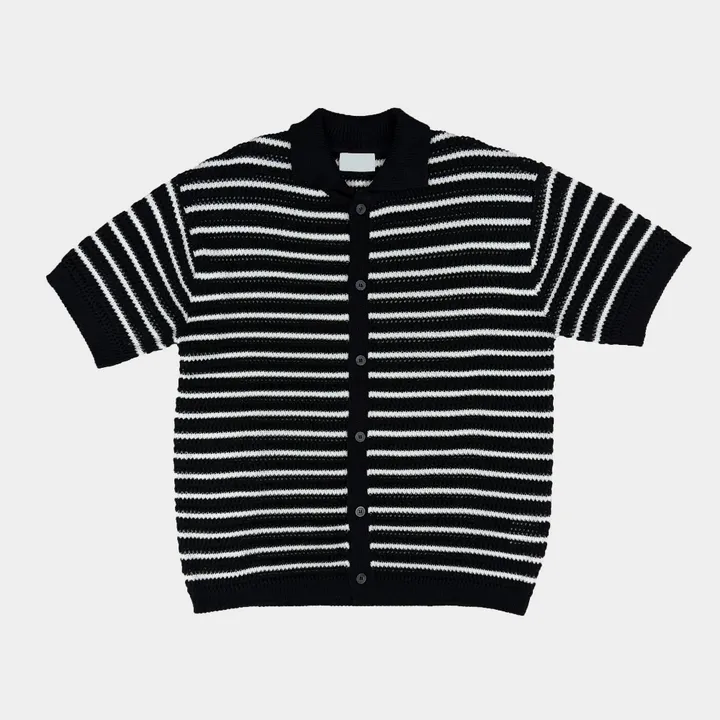 [온트추천] (UNISEX) 모리 스트라이프 카라 반팔 가디건 상세 이미지 52