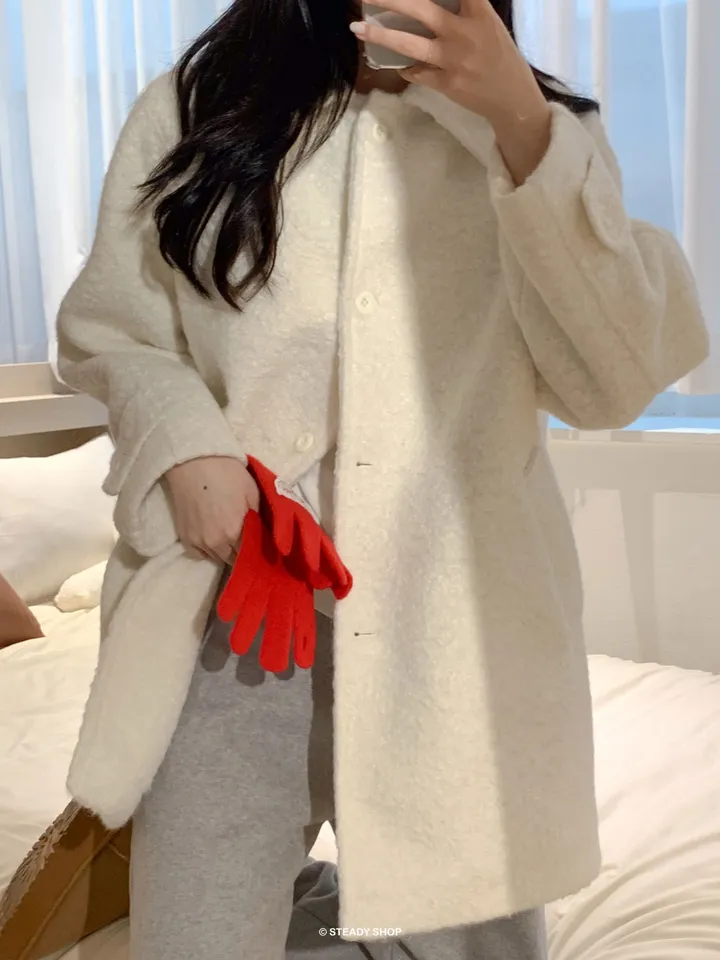 [울코트/울40%/누빔] 코지 부클코트 하프코트 코트 (3colors) 상세 이미지 36