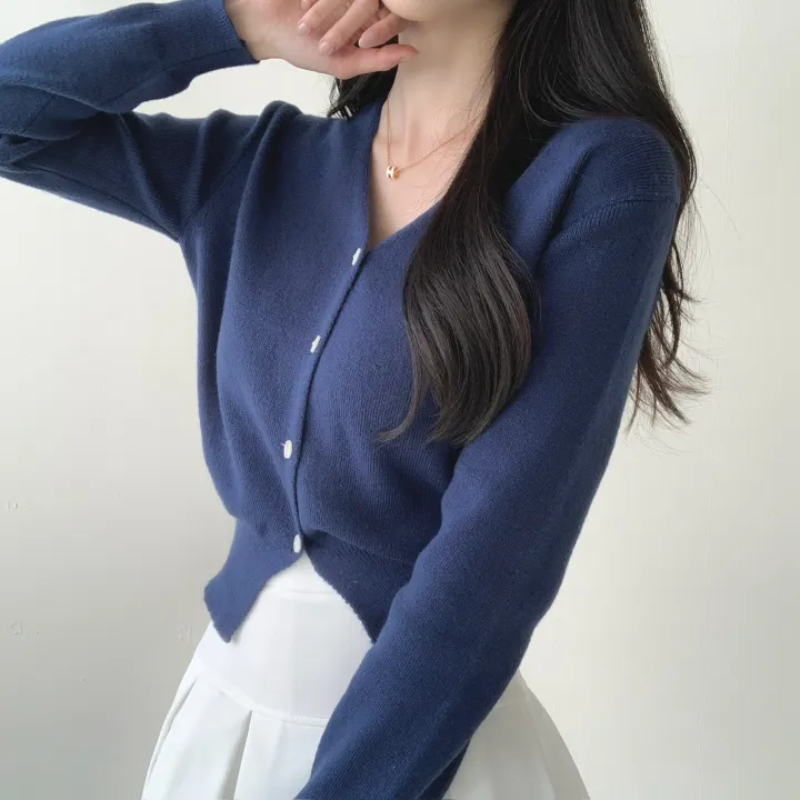 [허리잘록/예쁜핏🤍!] 스노이 브이넥 니트가디건 - 5color 상세 이미지 42