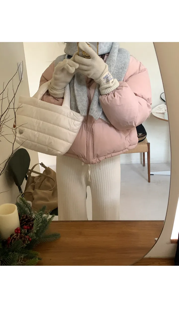 [주문폭주/당일출고🖤] 스노우 파스텔 크롭 숏 패딩 pd (웰론솜)(생활방수가능) 상세 이미지 5