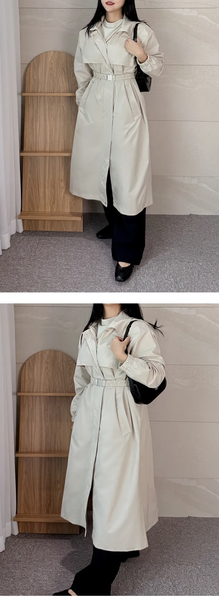 여성트렌치후드롱벨트바바리 봄트렌치바바리 상세 이미지 11