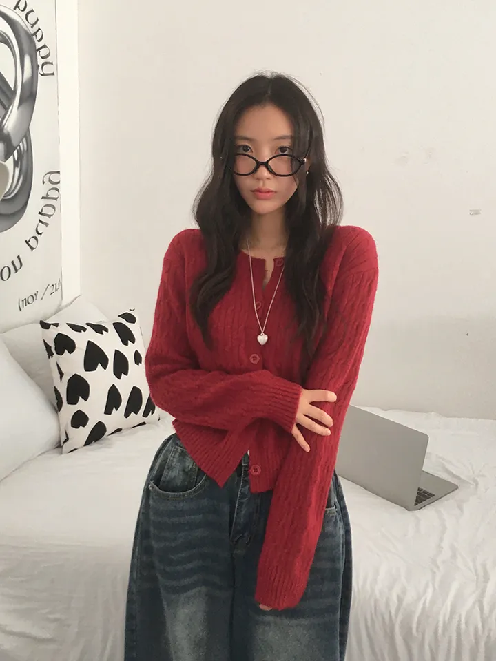 [전컬러입고!/고퀄!후기극찬❣️폭닥 케이블 꽈배기 단추니트가디건 여유핏!] 피오케이블꽈니트가디건 상세 이미지 16