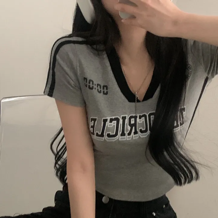 [찐만족도100%🤍] 블록코어 져지 배색 레터링 스트릿 크롭 반팔티셔츠 - 6color 상세 이미지 40