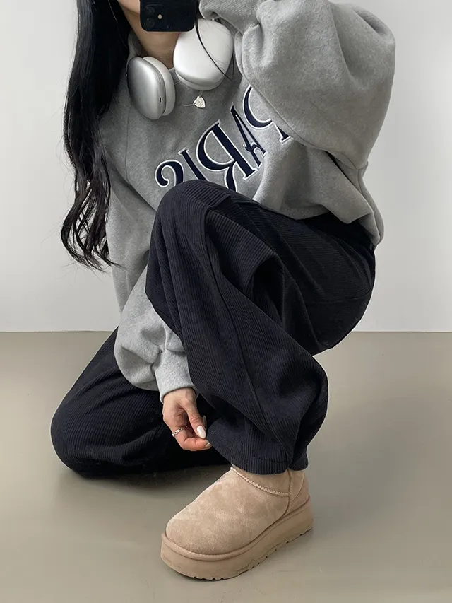[한파대비/3기장~2XL!] 스냅버튼 융기모 코듀로이 골덴 폴딩 와이드팬츠 4color 상세 이미지 86