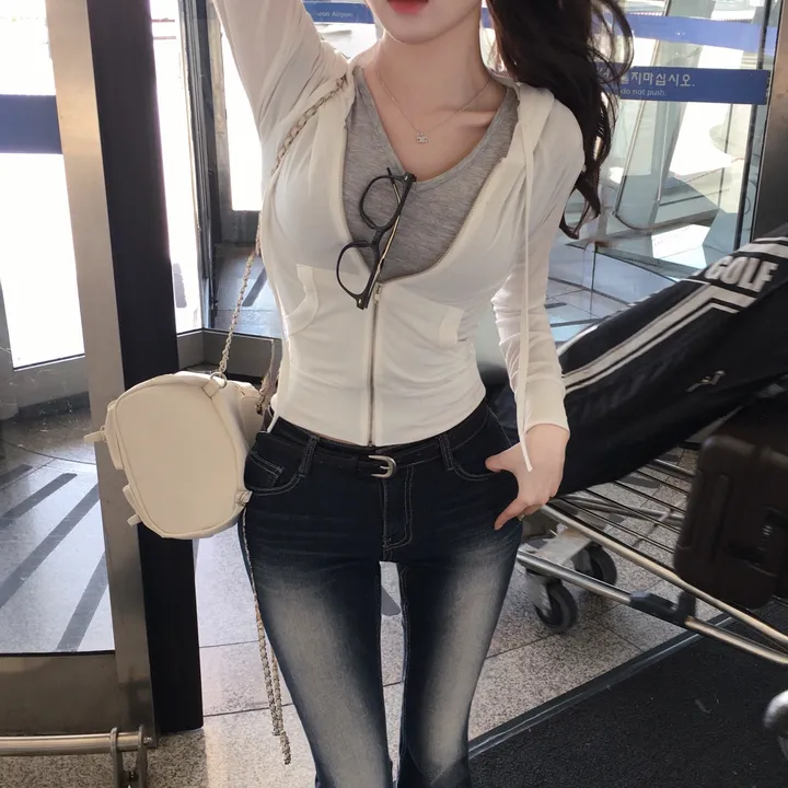 [ 몸매보장 ] 캣츠 슬림 크롭 후드집업 상세 이미지 18