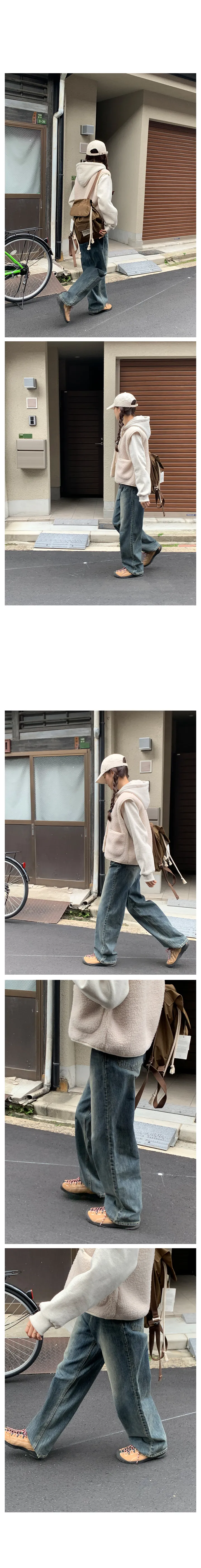 [RE:MOMENT/아이보리 당일발송] made. 포그 후리스 베스트 상세 이미지 20