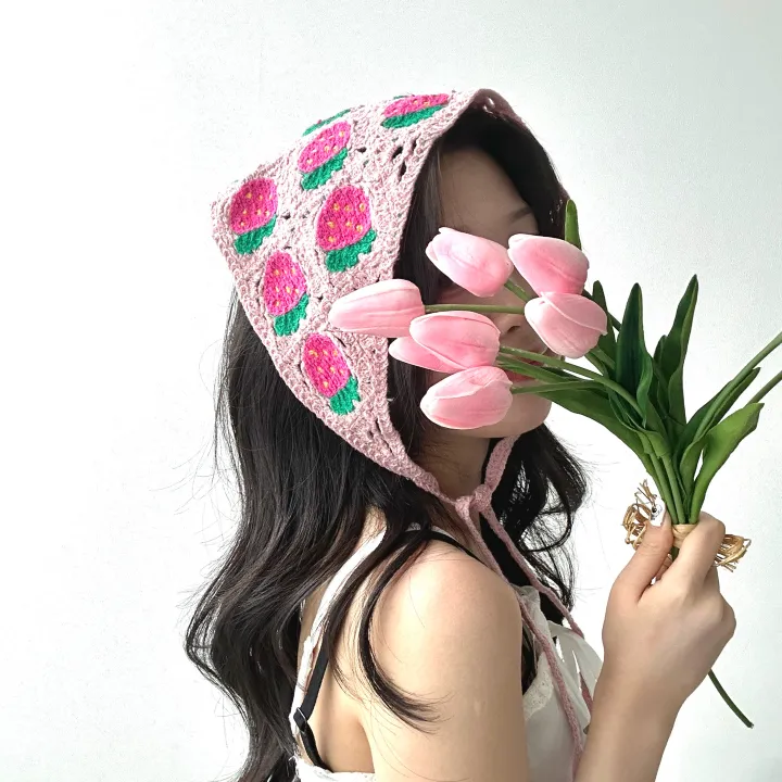 [묶음할인✨2개:8800원/키치💖] 러블리 헤어 두건 반다나 -8color 봄 여름 체육대회 운동회 휴양지 여행 플라워 딸기 시스루 체리 학생 데일리 데이트 캐주얼 유니크 힙 상세 이미지 11