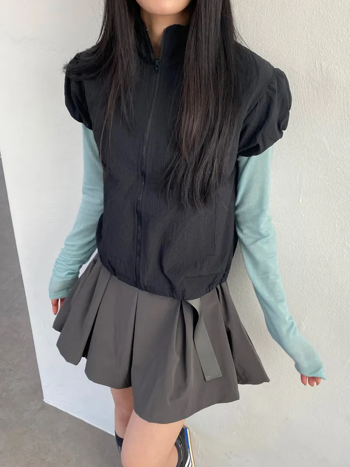 3일만할인[자체제작🍑국내고퀄/러블리룩📸] 시어서커 퍼프 셔링 반목 바람막이 상세 이미지 21