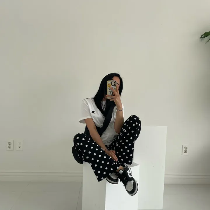 [와이드핏/시원한원단] 도트패턴 땡땡이 밴딩팬츠 냉장고바지 유니크룩 / 여름 여름옷 홈웨어 여름바지 바캉스룩 마실룩 밴딩통바지 상세 이미지 33
