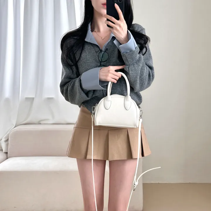 [허리잘록~/벚꽃룩!] 데일리 무지 브이넥 크롭 긴팔 니트 가디건 - 5color 상세 이미지 12