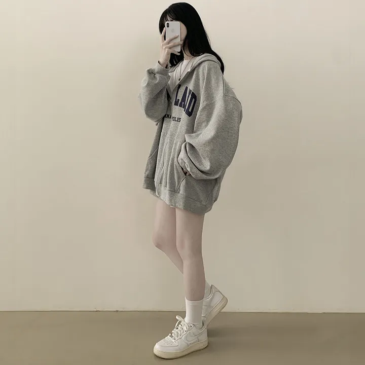 [기모선택/리얼왕오버핏!] 안아주고 싶은핏, 레터링 왕박시 벌룬 아방핏 후드집업 개강룩 캠퍼스룩 상세 이미지 12
