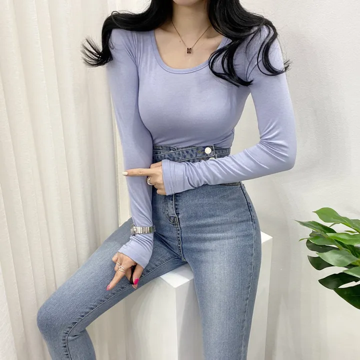🚀당일발송🚀[묶음할인/10컬러] 봄 가을 말랑 유넥 긴팔 티셔츠 이너티 상세 이미지 54