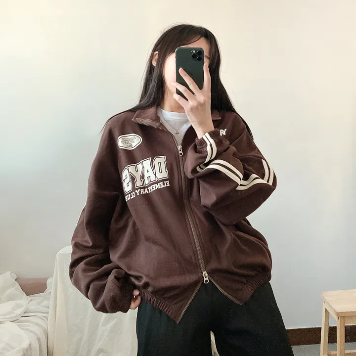 봄가을*[4col/예쁜무드] 필데이 두줄 져지 레터링 아노락 데일리 집업 상세 이미지 19