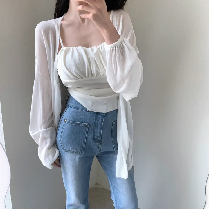 로코 셔링탑set 루즈핏 가디건 상세 이미지 28