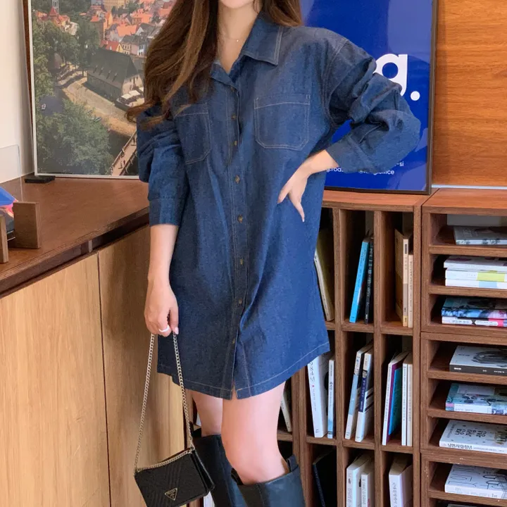 *関税・送料込み*【PATOU】コットンデニムミニシャツワンピース デニムミニシャツワンピース | ファッション通販サイト NUGU