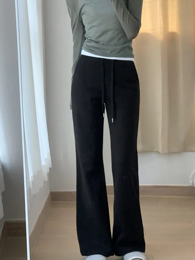 (핏대박) 부츠컷 밴딩 롱기장 꾸안꾸 골반 보정 슬림 말라핏 키큰녀 운동 봄 여름 가을 간절기 데일리룩 바지 츄리닝 트레이닝 팬츠 4color 상세 이미지 5