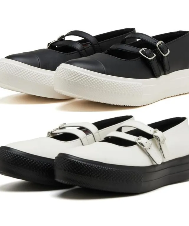 컨버스 올스타 라이트 플랫폼 메리제인 스트랩 단화 블랙 화이트