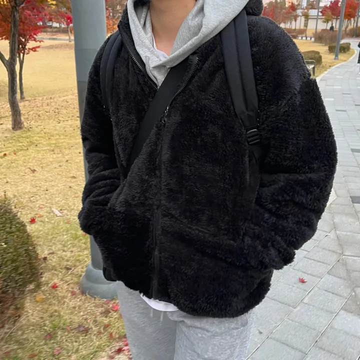 3size 남녀공용 커플룩 양털 후리스 후드집업 2color 상세 이미지 39