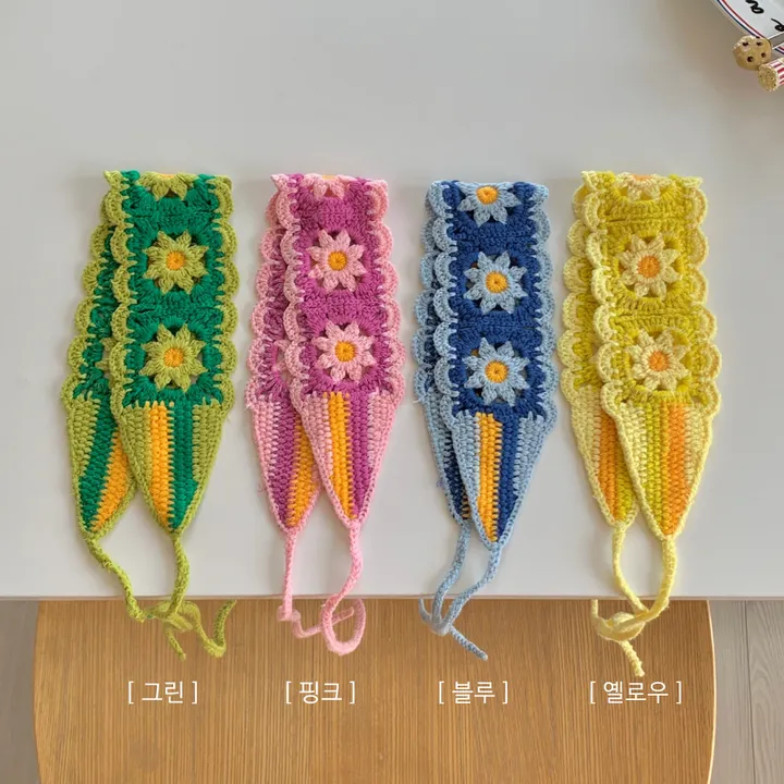 [ 27종 /  summer ! 당일출고 / 휴양지룩 / 여리여리 ] 뜨개 니트커치프 두건 아이돌 히피룩 러블리룩 헤어스카프 니트 뜨개두건 반다나 *2개 이상 구매 시 할인 상세 이미지 24