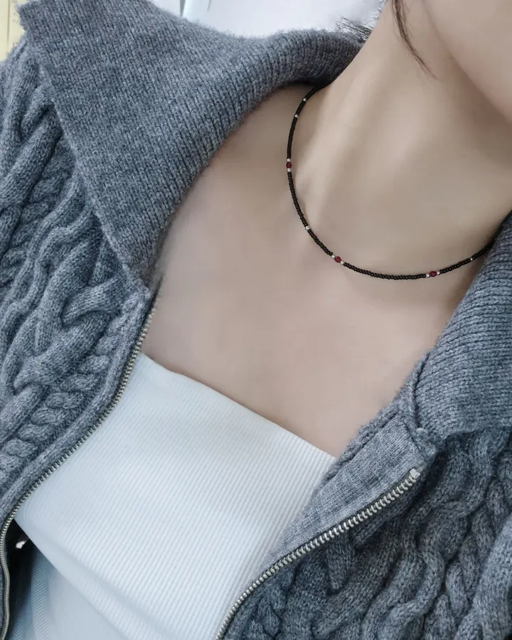 레드 원석 비즈 목걸이 상세 이미지 10
