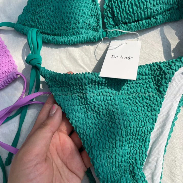 기본 끈 비키니 홀터넥 태닝 골지 3color 상세 이미지 16