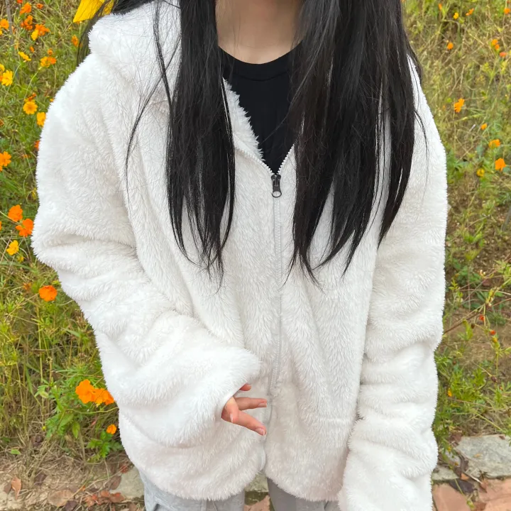 3size 남녀공용 커플룩 양털 후리스 후드집업 2color 상세 이미지 9