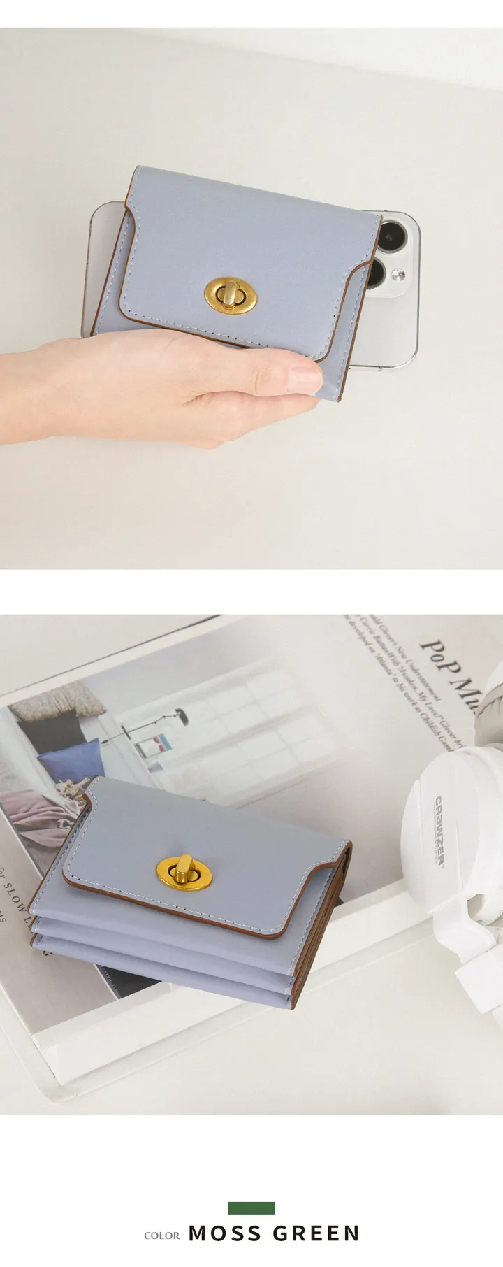 [🚚당일출고/신상/고퀄리티] 텐더 가죽 반지갑 카드수납 지폐 동전 수납 멀티 지갑 (6color) 상세 이미지 7