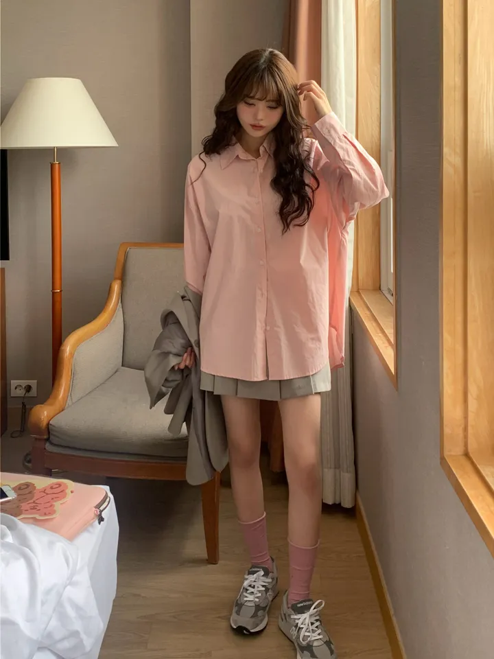 [4천장판매][MADE/핏보장인생셔츠] 에디 프렌치 코튼 오버핏 셔츠 남방 남녀공용 보이핏 레이어드 봄옷 봄신상 봄코디 봄상의 봄셔츠- 7color (KD1457,KD1910) 상세 이미지 43