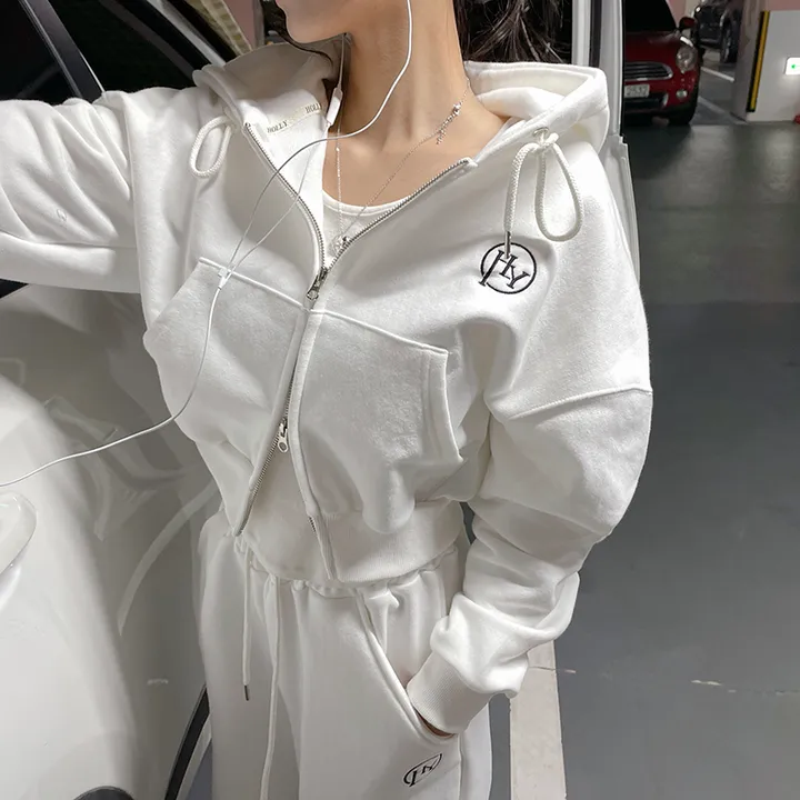 [MADE/허리잘록!][고퀄보장] 데이지 크롭 후드집업+롱 와이드팬츠 set 봄트레이닝 데일리추리닝 상세 이미지 34